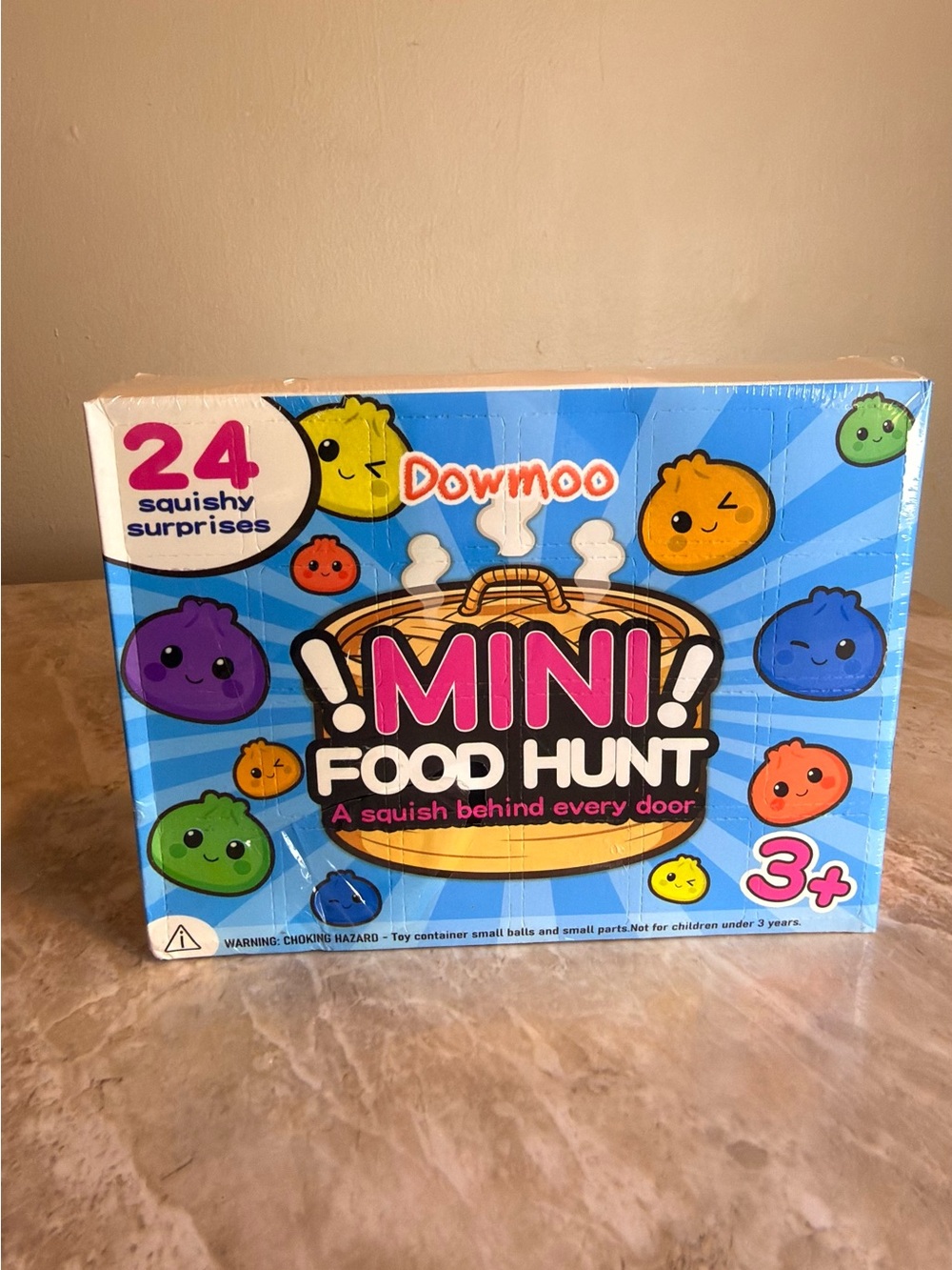 Mini Food Hunt Kids Toy - Blue Box with Colorful Squishies